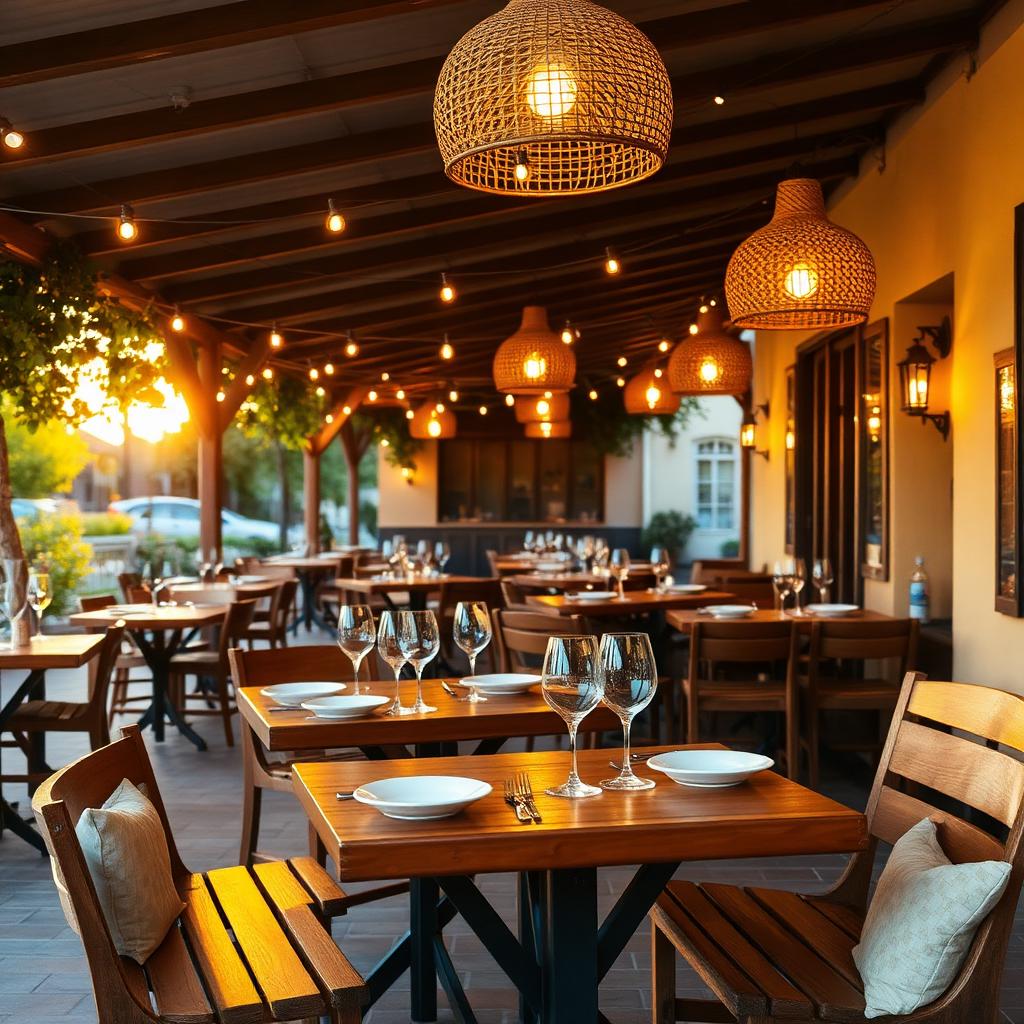 Terrasse de la pizzeria